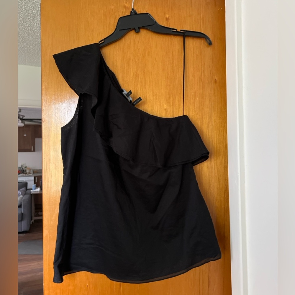 Theory one shoulder ruffle blouse